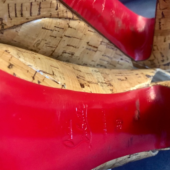 Like New Christian Louboutin One Time Collection Cork High Platform Heels - Picture 8 of 9